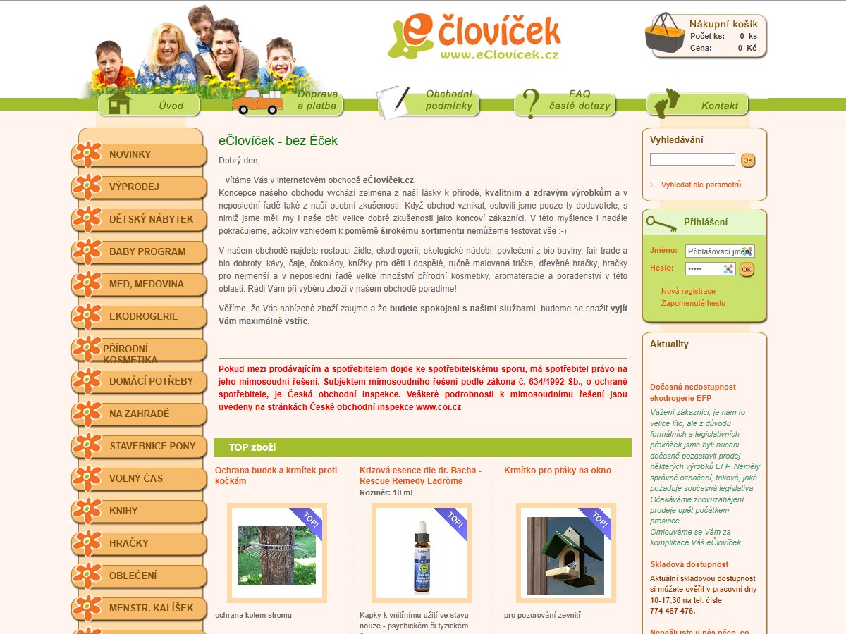 E-shop eČlovíček.cz