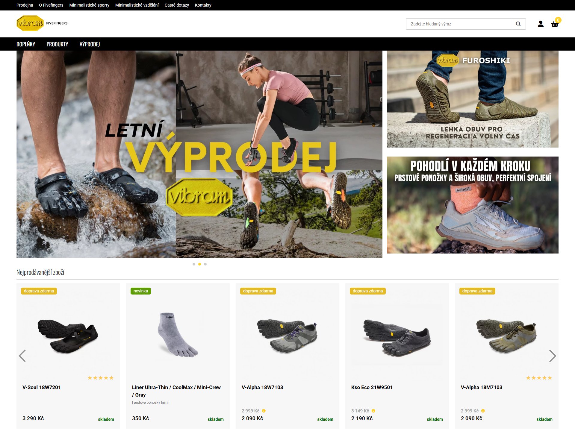 E-shop Prstové boty